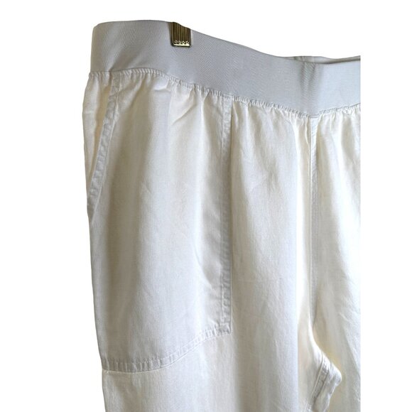 Faherty Arlie Day Jogger Pants Size XXXL Linen Tencel Blend White PullOn Pockets - Picture 4 of 9